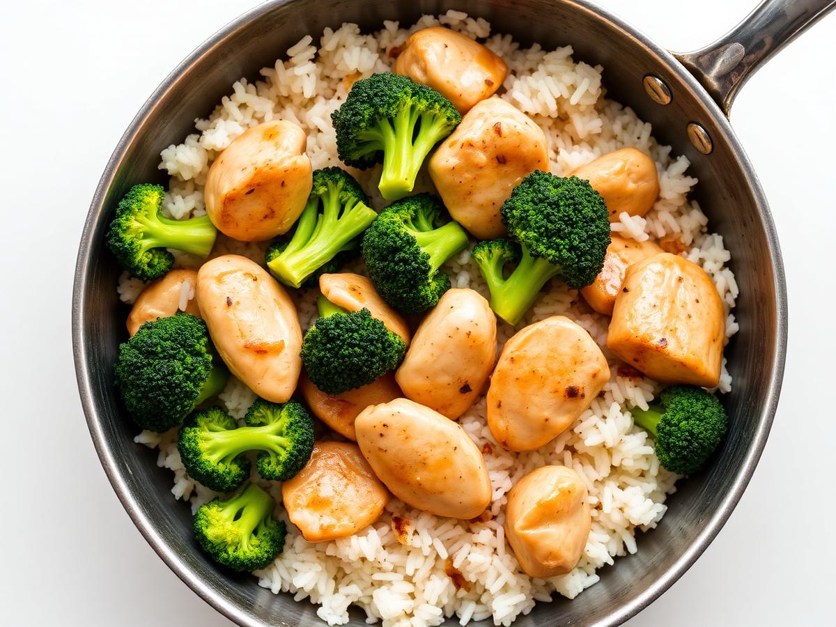 Chicken and broccoli with rice