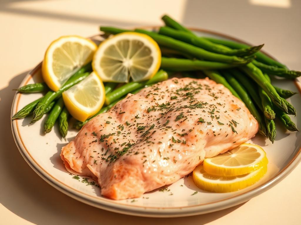 Lemon garlic salmon with green beans