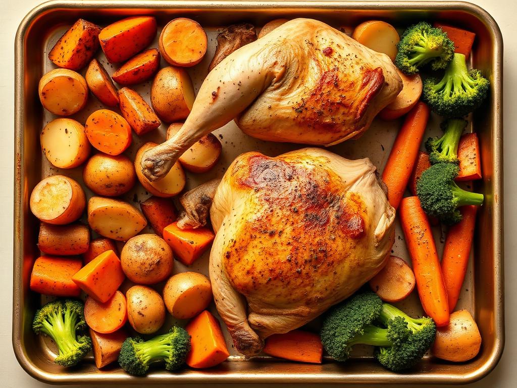One pan roasted chicken with vegetables