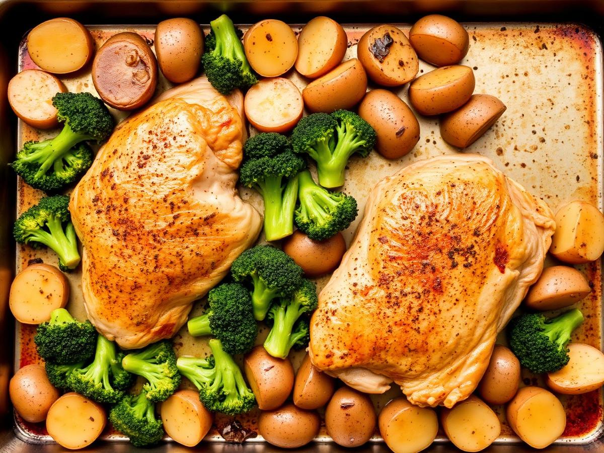 Sheet pan chicken dinner